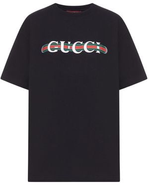Gucci Printed Cotton Jersey T-Shirt - Black