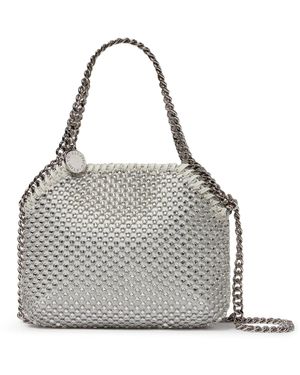 Stella McCartney Tote Micro Falabella With Crystals - Grey