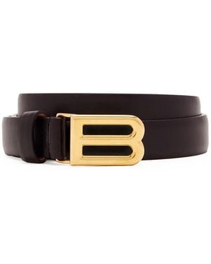Balenciaga Cintura bolero b in pelle di vitello liscia moka con finiture oro anticato - Nero