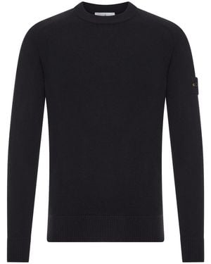Stone Island Rws Lightweight Pure Wool Crew Neck Jumper - Blue