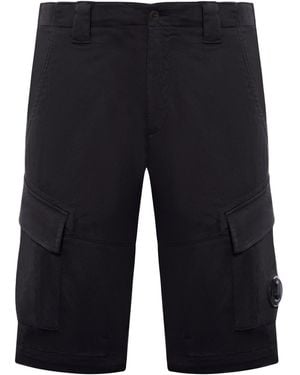 C.P. Company Sateen Stretch Cargo Shorts - Blue