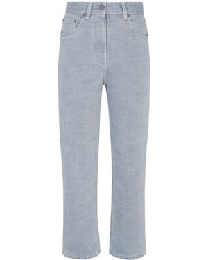 Fendi Jeans in denim chiaro con ricamo - Grigio