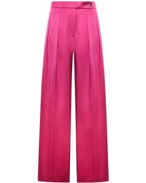 Dries Van Noten Wide Pants With Pleated Pants - Pink