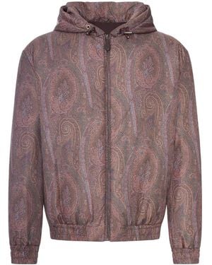 Etro Bomber imbottito con cappuccio e motivo arnica - Viola