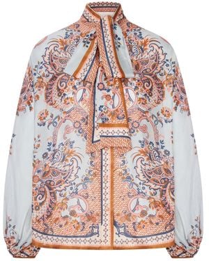 Zimmermann Aster Blouse With Neck Bow - Pink