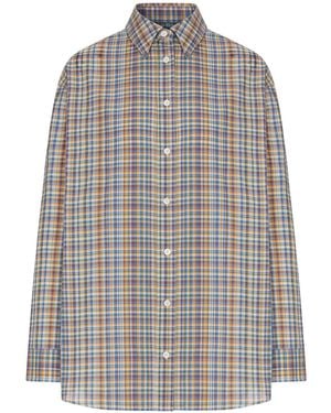 TOTEME Classic And Checked Cotton Shirt - Gray