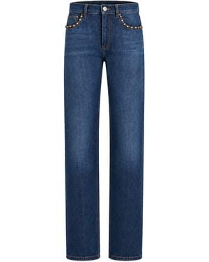 Etro Straight Leg Jeans With Studs - Blue