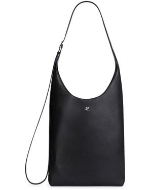 Courreges Large Melt Leather Tote Bag - Black
