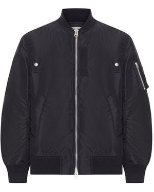 Sacai Nylon Bomber Jacket With Zip - Black