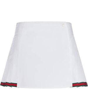 Gucci Short Cotton Poplin Skirt - White