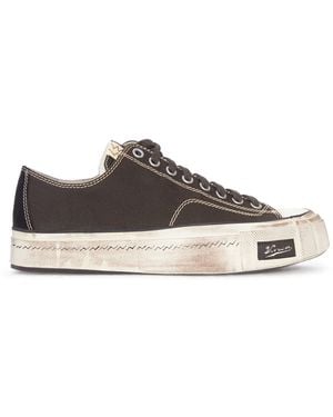 Visvim Sneaker bassa skagway lo g.patten in canvas con effetto vintage - Marrone