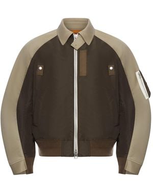Sacai Cotton Chino X Nylon Twill Blouson - Brown