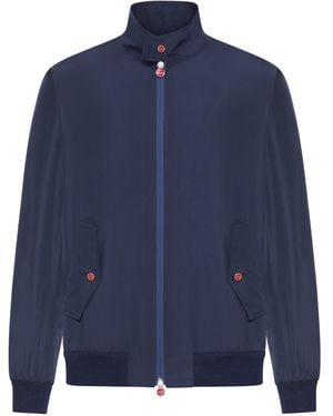 Kiton Technical Fabric Bomber Jacket - Blue