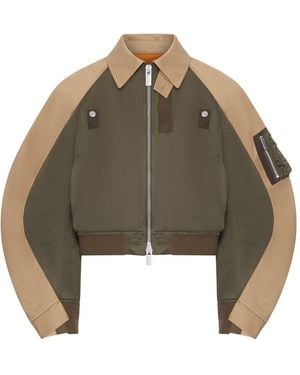 Sacai Cotton Chino X Nylon Twill Blouson - Brown