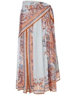 Zimmermann Aster Silk Wrap Skirt - White