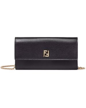 Fendi Ff Continental Wallet With Chain - Blue