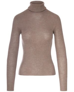 Roberto Collina Ribbed Turtleneck Sweater - Brown