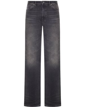 Haikure Straight Leg Dark Wash Denim Jeans - Gray