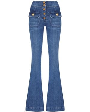 The Seafarer Jeans flare in denim con bottoni dorati - Blu