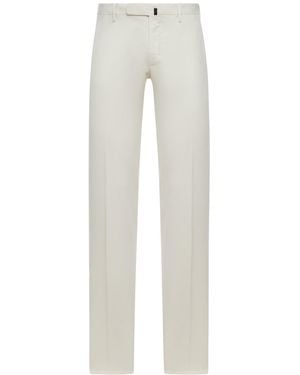 Incotex Slim Fit Tailored Cotton Trousers - White