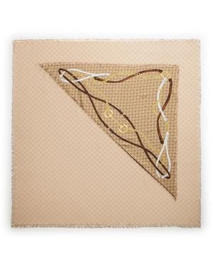 Gucci Mantella in jacquard di lana e seta gg - Neutro