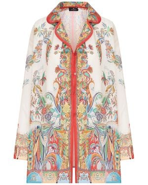 Etro Silk Shirt Printed With Paisley Pattern - White