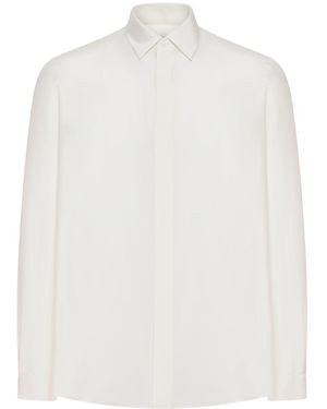 Lardini Silk Shirt With Hidden Buttoning - White
