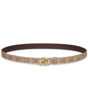 Gucci Thin Belt With Gg Cross Buckle - White