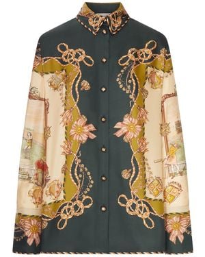 Zimmermann Camicia in raso stampato con motivo foulard - Multicolore