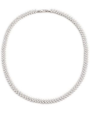 Self-Portrait Crystal Necklace - White