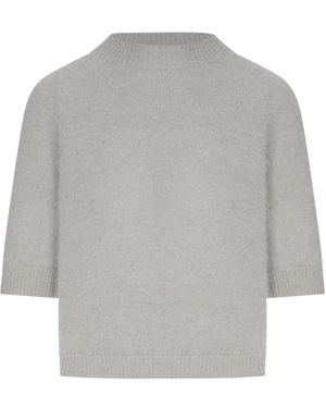 Roberto Collina Maglia a maniche corte in lana d`angora - Grigio
