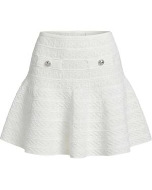Self-Portrait Mini Skirt - White