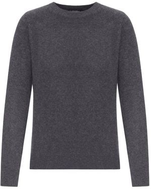 Max Mara Cotton-Blend Crew-Neck Sweater - Gray