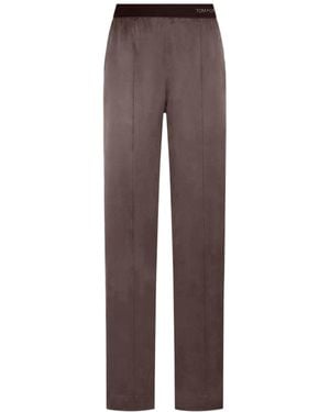 Tom Ford Peach-Feel Silk Satin Pj Pants - Brown