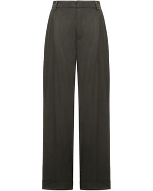 Soeur Watson Poplin Trousers With Pleats - Grey