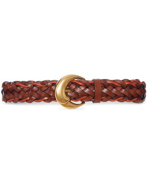 Etro Woven Leather Belt With Buckle - White