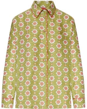 La DoubleJ Silk Shirt With Floral Print - Yellow