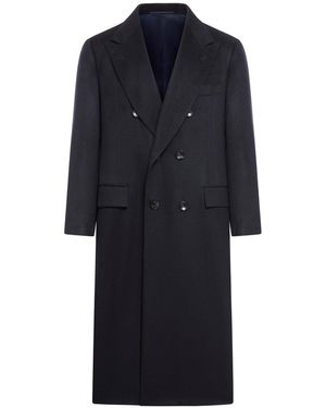 Kiton Cappotto doppiopetto in cashmere - Blu