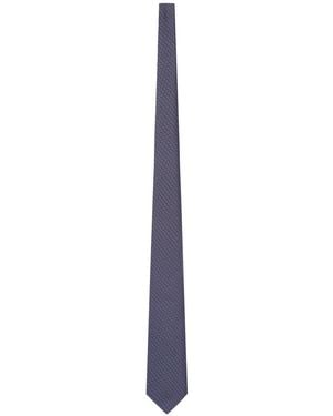 Kiton Cravatta in tessuto con micro motivo geometrico - Bianco
