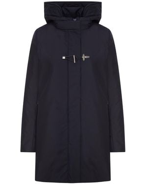 Fay Toggle coat in gabardine tecnico - Blu