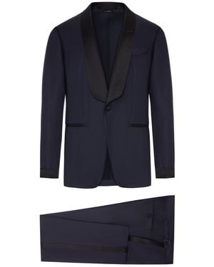 Tom Ford O'Connor Wool And Silk Twill Evening Dress - Blue