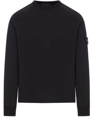 Stone Island Sweatshirt With Tone-On-Tone Compass Logo - Black