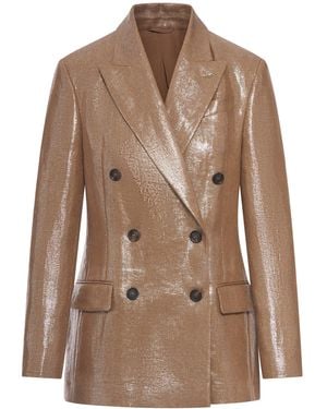 Brunello Cucinelli Double-Breasted Blazer - Brown