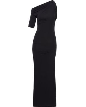 Jacquemus Draped Midi Dress - Black