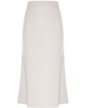 Herno Gonna midi in maglia con filato lurex - Bianco