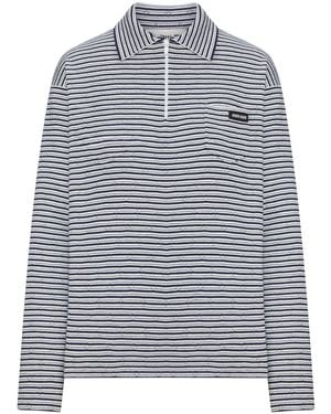Miu Miu Cotton, Cashmere And Silk Polo Shirt - Grey