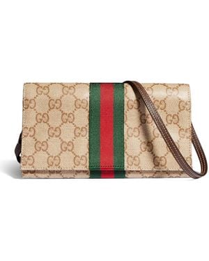 Gucci Small Pouch With Strap And Web - Natural