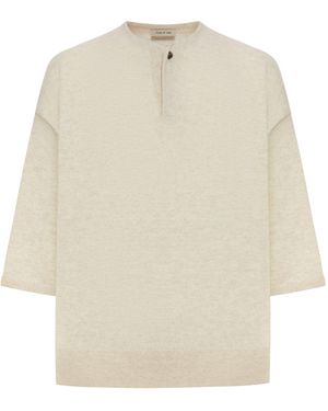 Fear Of God T-shirt henley in maglia fine - Bianco