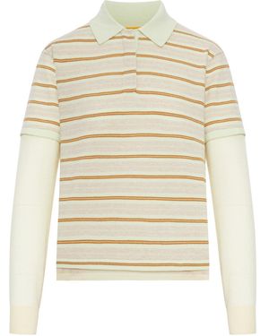 Guest In Residence Cashmere Layered Rugby Polo - White