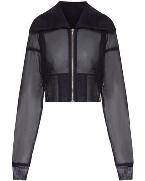 Rick Owens Cropped Dracucollar Bomber - Black